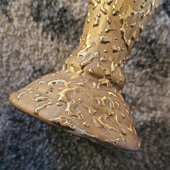 Vintage Hand Decorated Porcelain Vase Weeping Bright Gold 22K  Mid Century US - Picture 6 of 12